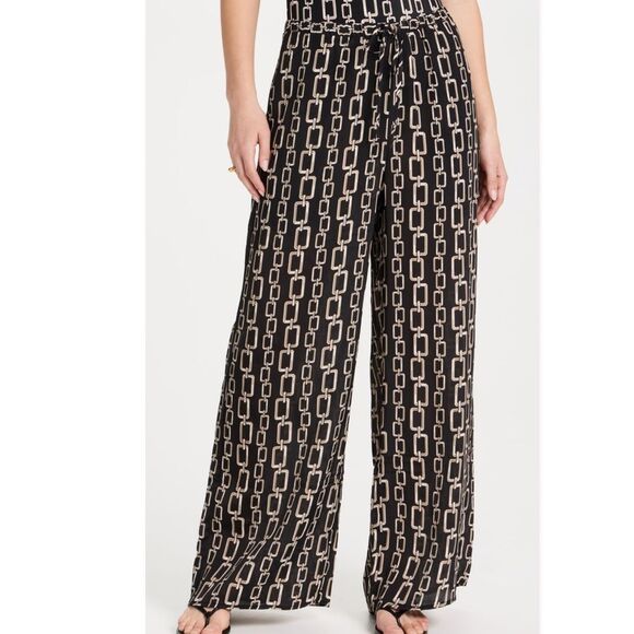 L’AGENCE Geraldine Chain Print cover up pants - Picture 1 of 5